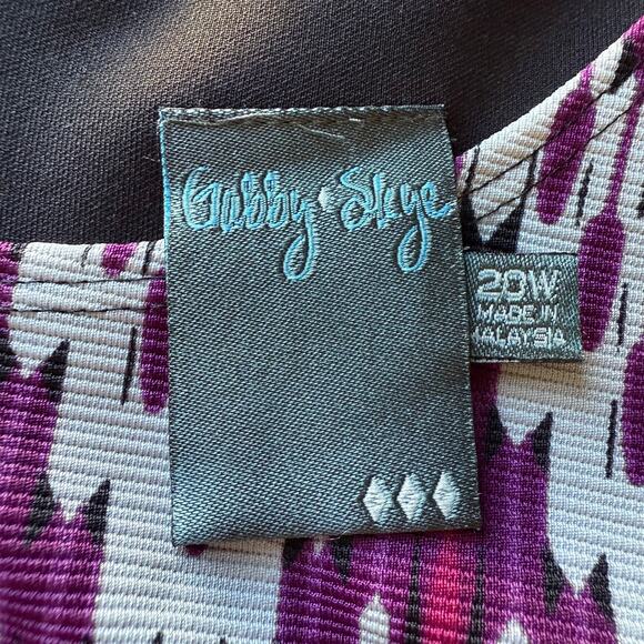 GABBY SKYE 20W Plus Size Chevron Dress Pink Black White Flattering Classic Style - Picture 7 of 9